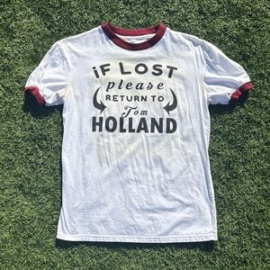 White T-Shirt with Red Accents